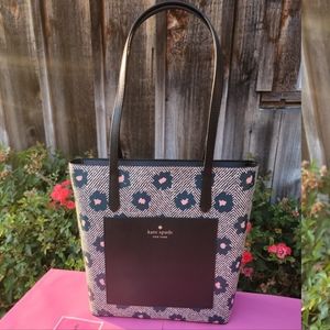 Kate Spade Herringbone Floral Daily Tote Bag -NEW